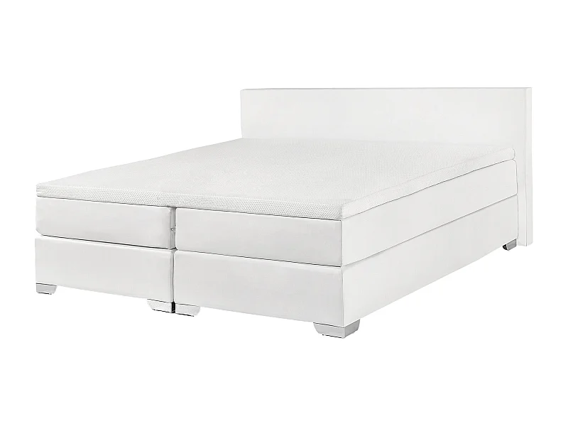Boxspring Kunstleer PRESIDENT 140 x 200 cm Wit