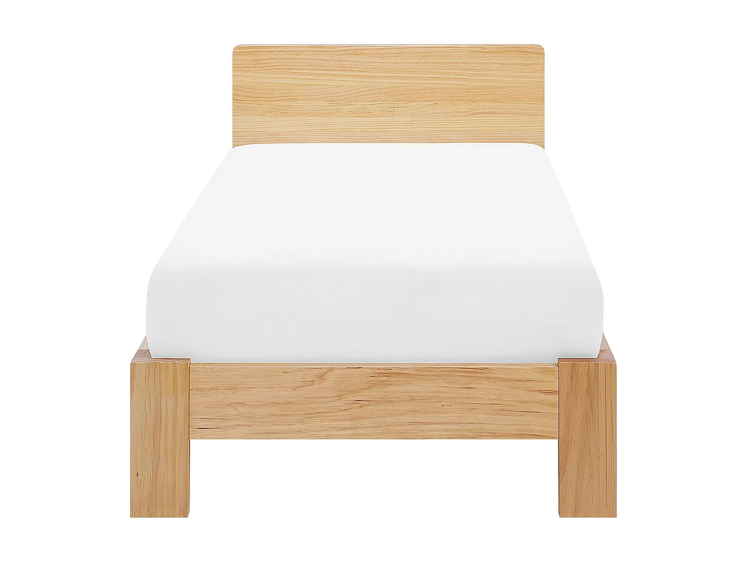 Minimalistischer Bettrahmen aus Holz hellbraun mit Lattenrost 90 x 200 cm Royan