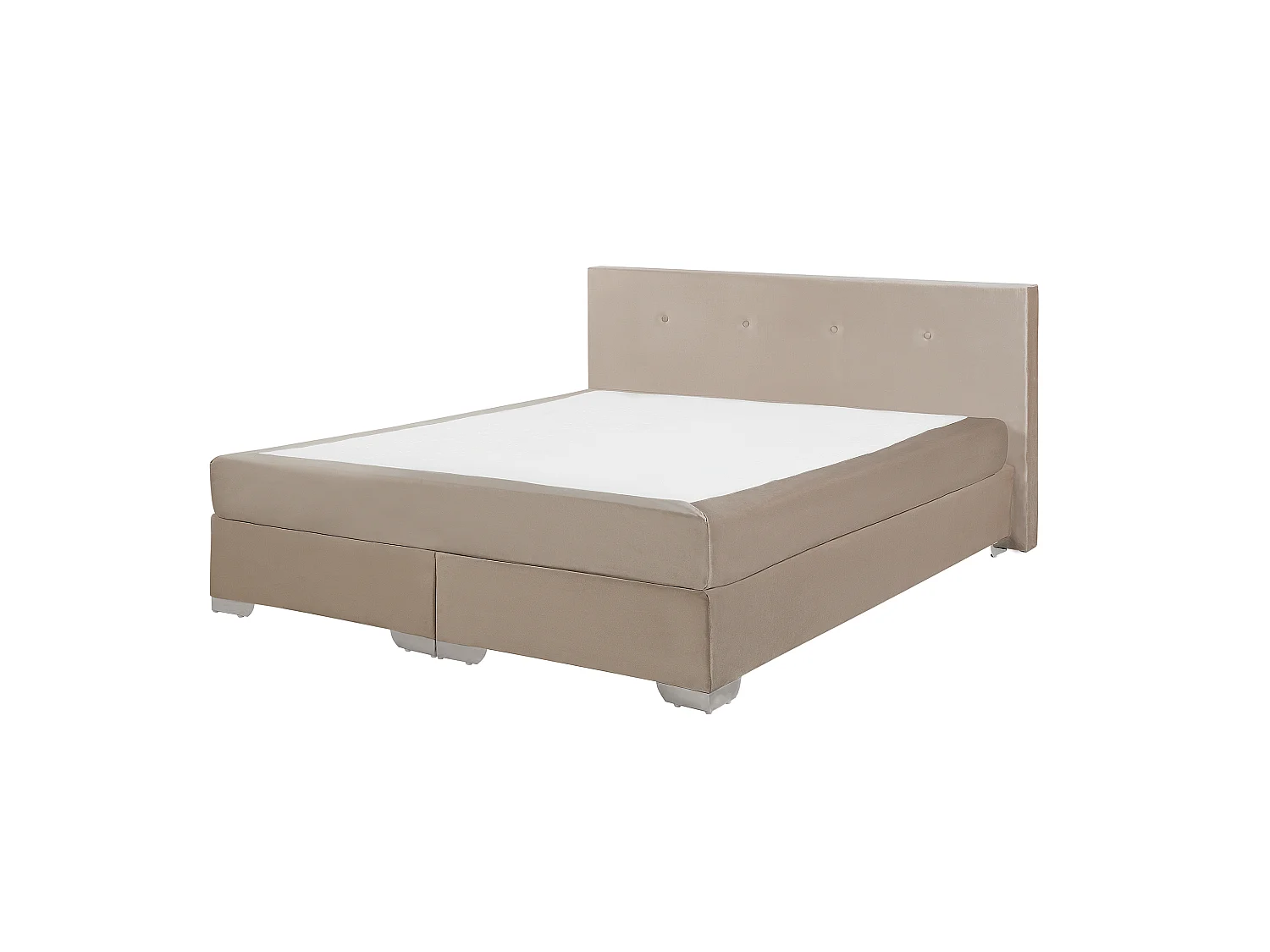 Lit Boxspring Velours CONSUL 160 x 200 cm Beige clair