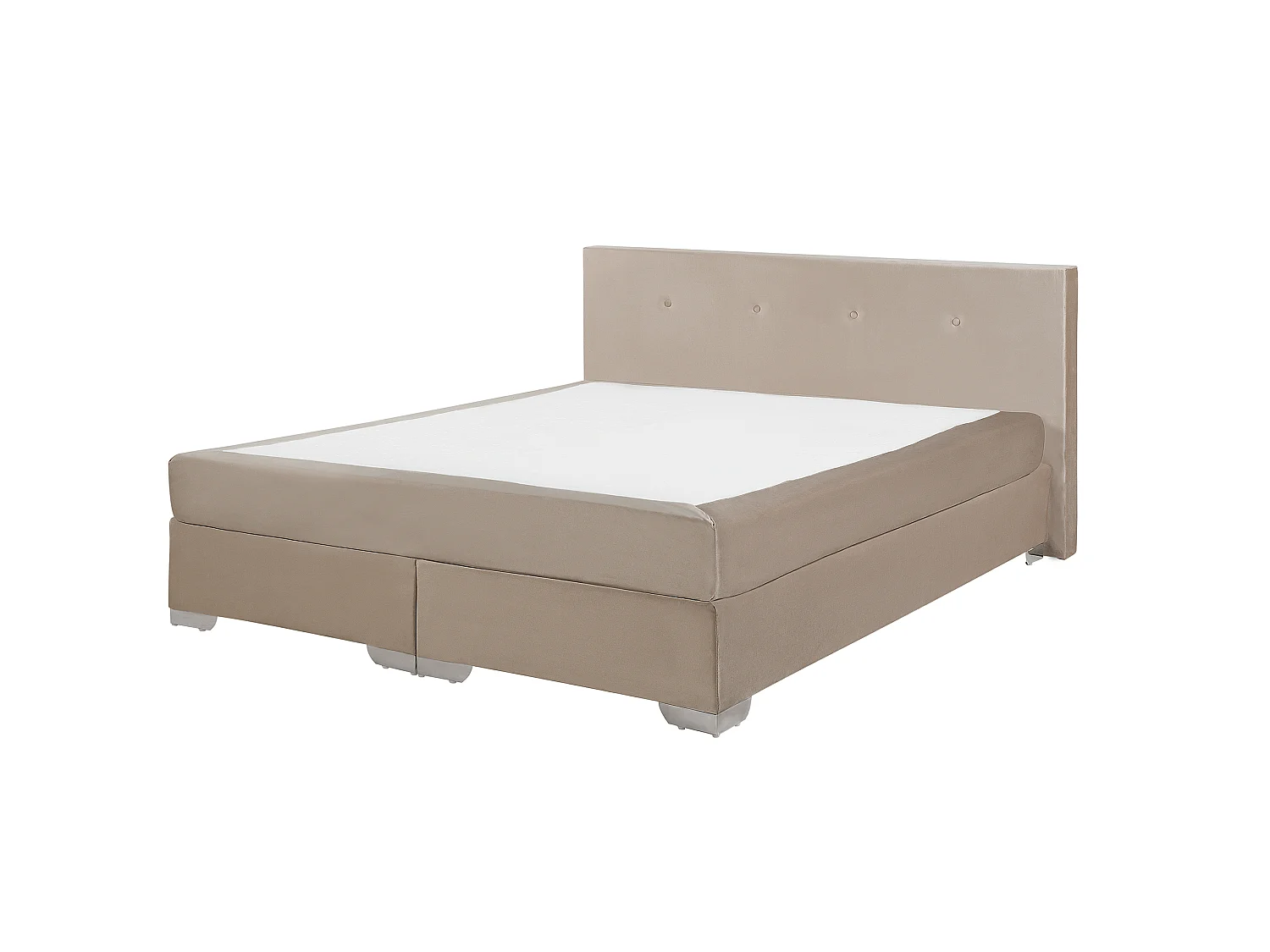 Lit Boxspring Velours CONSUL 160 x 200 cm Beige clair