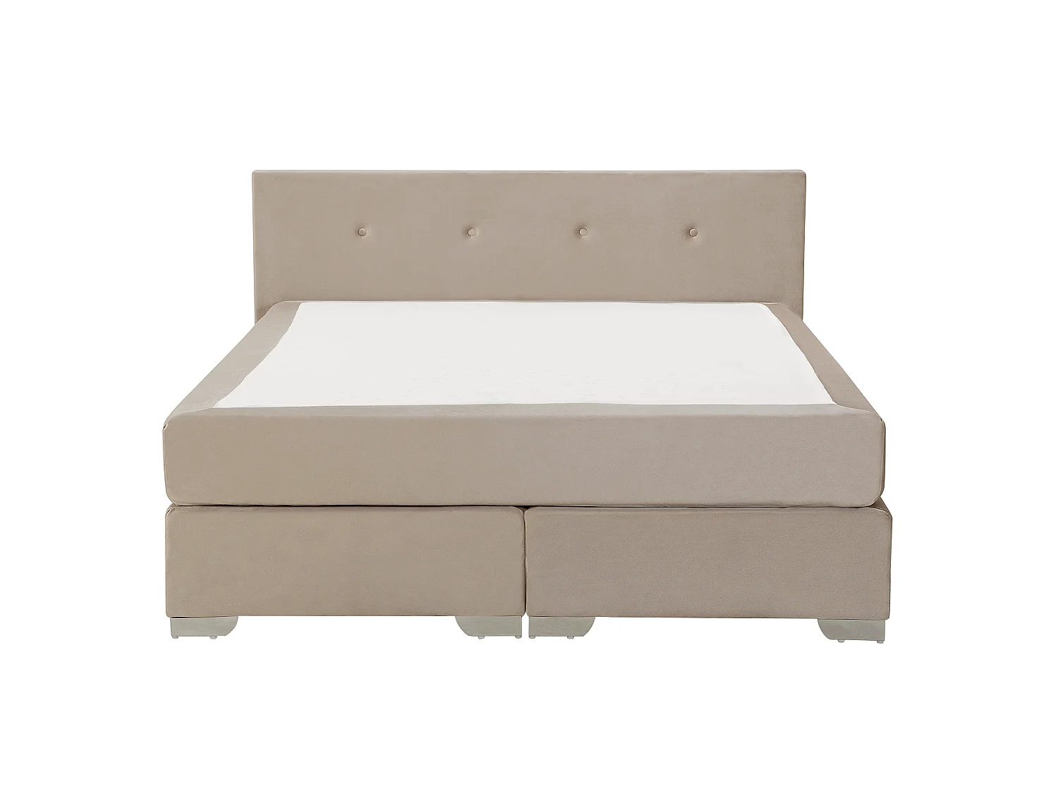 Lit Boxspring Velours CONSUL 160 x 200 cm Beige clair