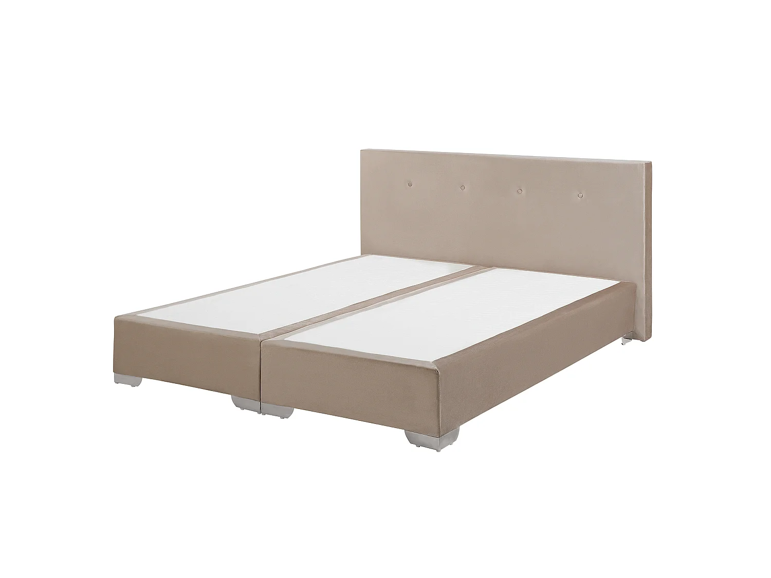 Lit Boxspring Velours CONSUL 160 x 200 cm Beige clair