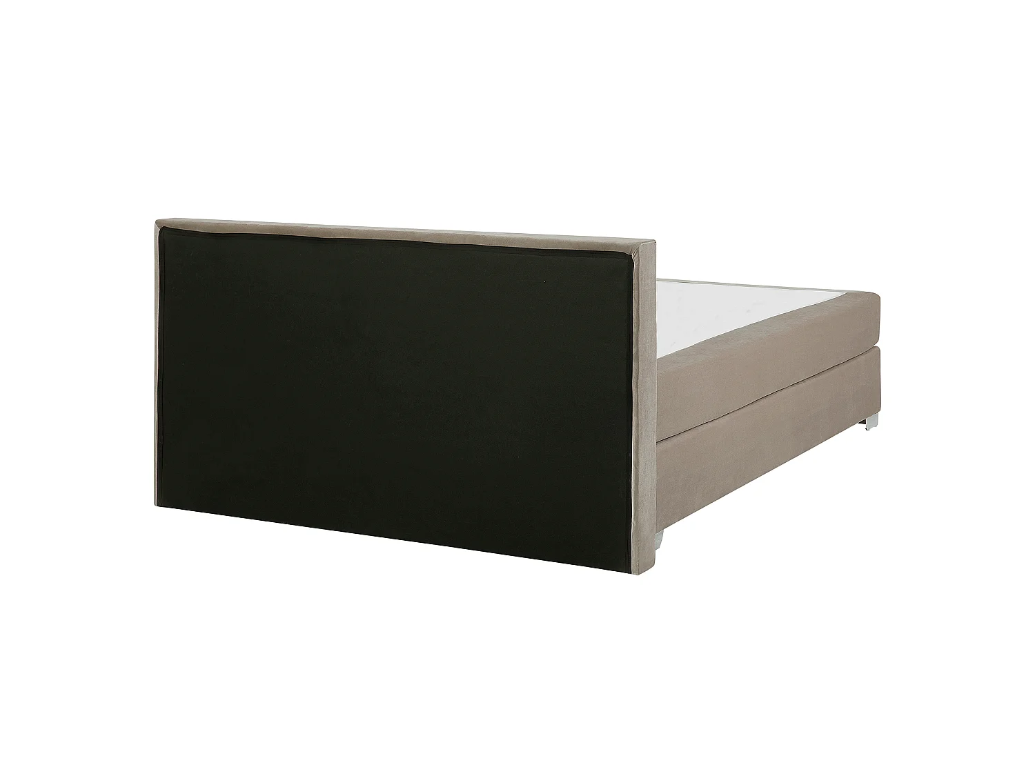 Letto Continentale Velluto CONSUL 160 x 200 cm Beige chiaro