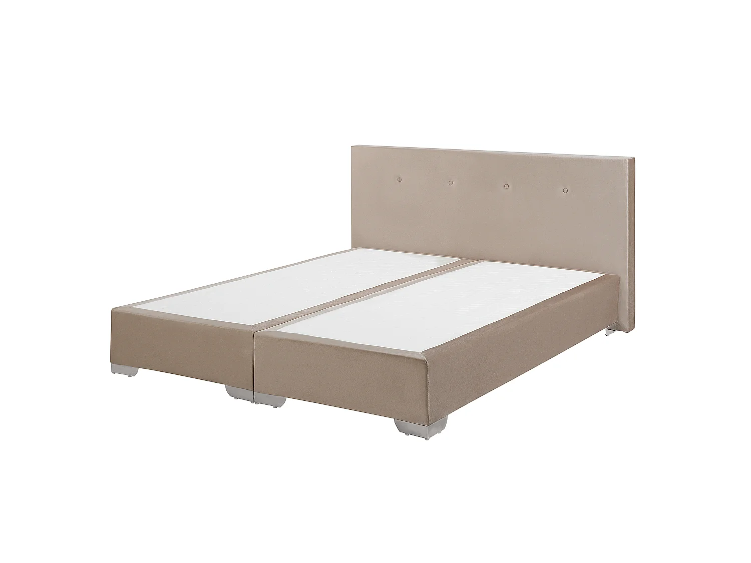 Letto Continentale Velluto CONSUL 160 x 200 cm Beige chiaro