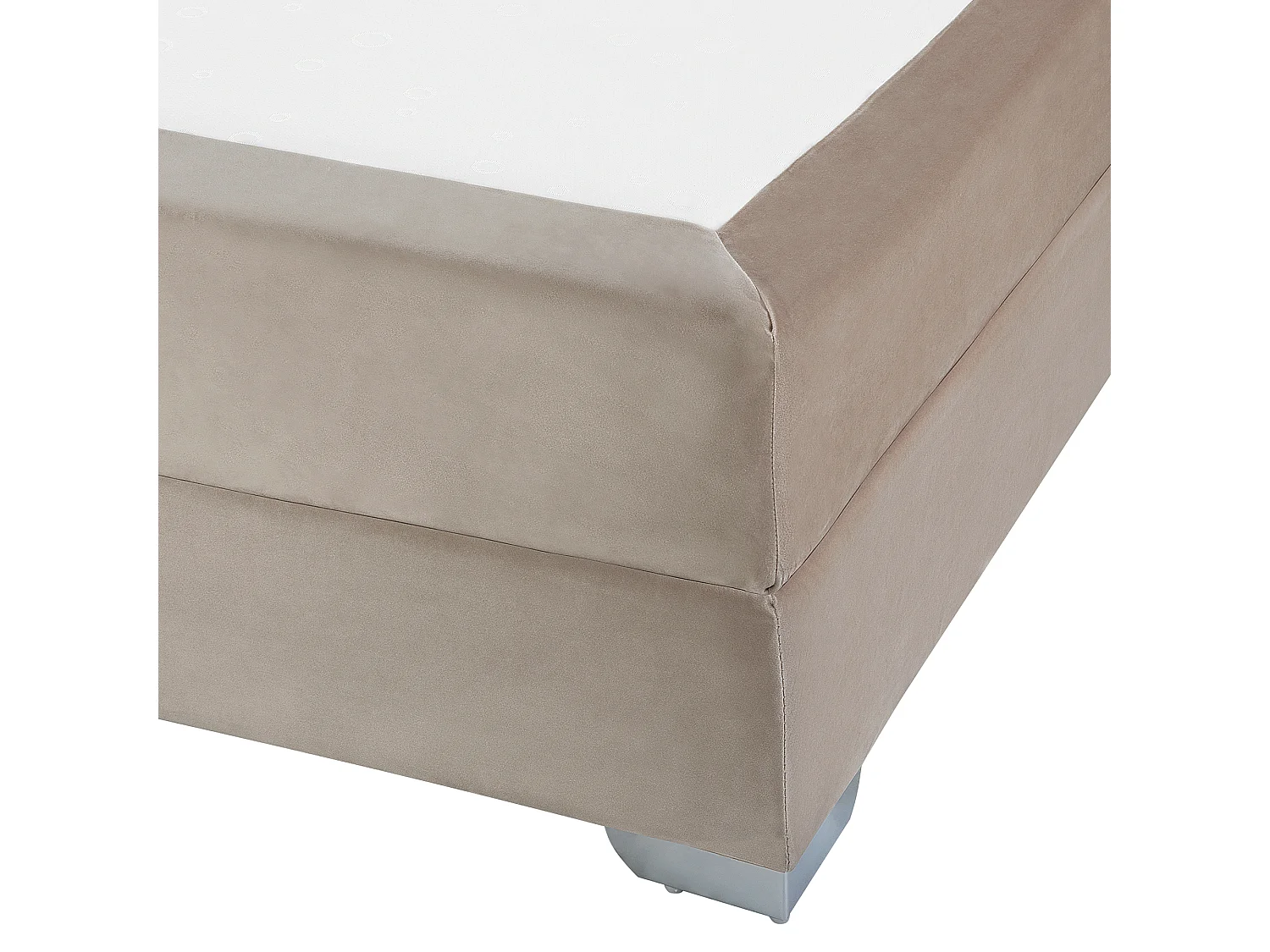Letto Continentale Velluto CONSUL 160 x 200 cm Beige chiaro