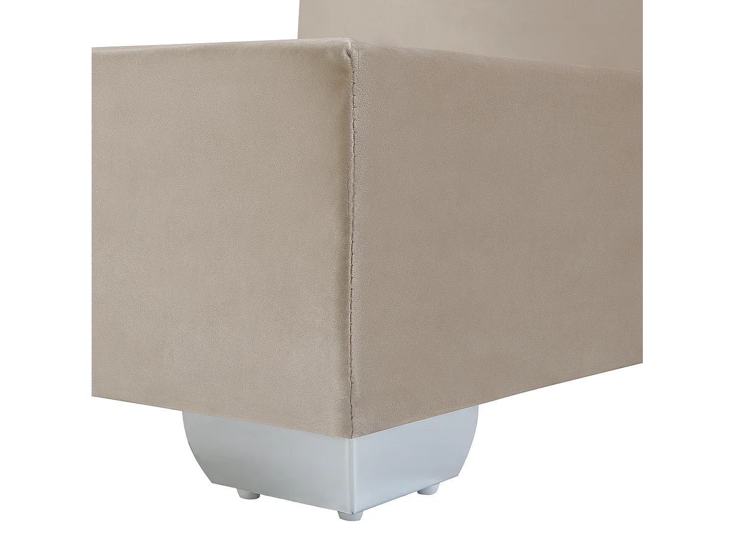 Letto Continentale Velluto CONSUL 160 x 200 cm Beige chiaro