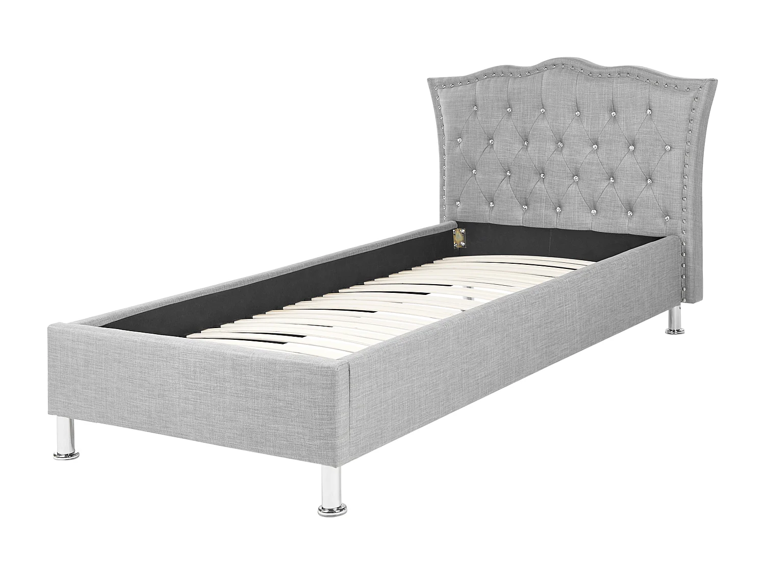 Bed stof grijs 90 x 200 cm METZ