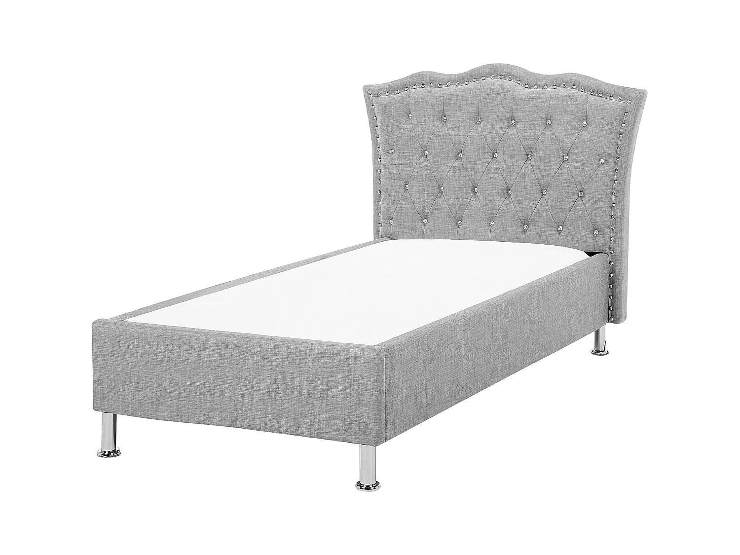 Bed stof grijs 90 x 200 cm METZ