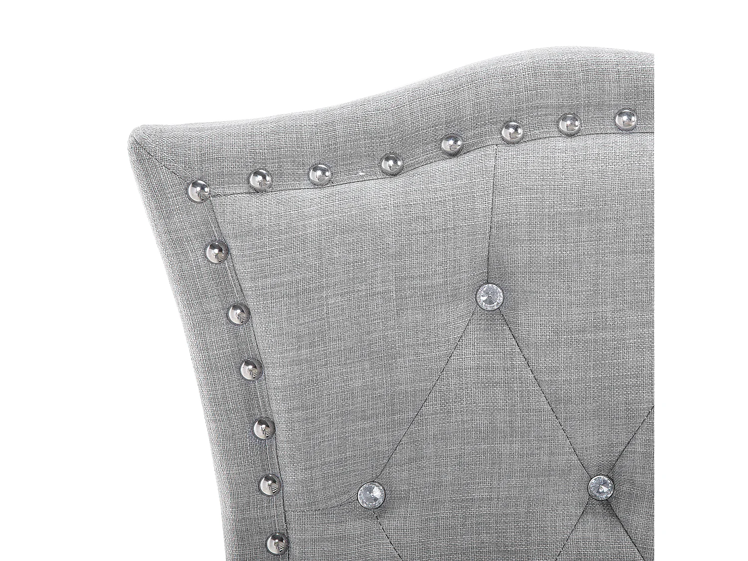 Lit avec sommier Tissu METZ 90 x 200 cm Gris clair