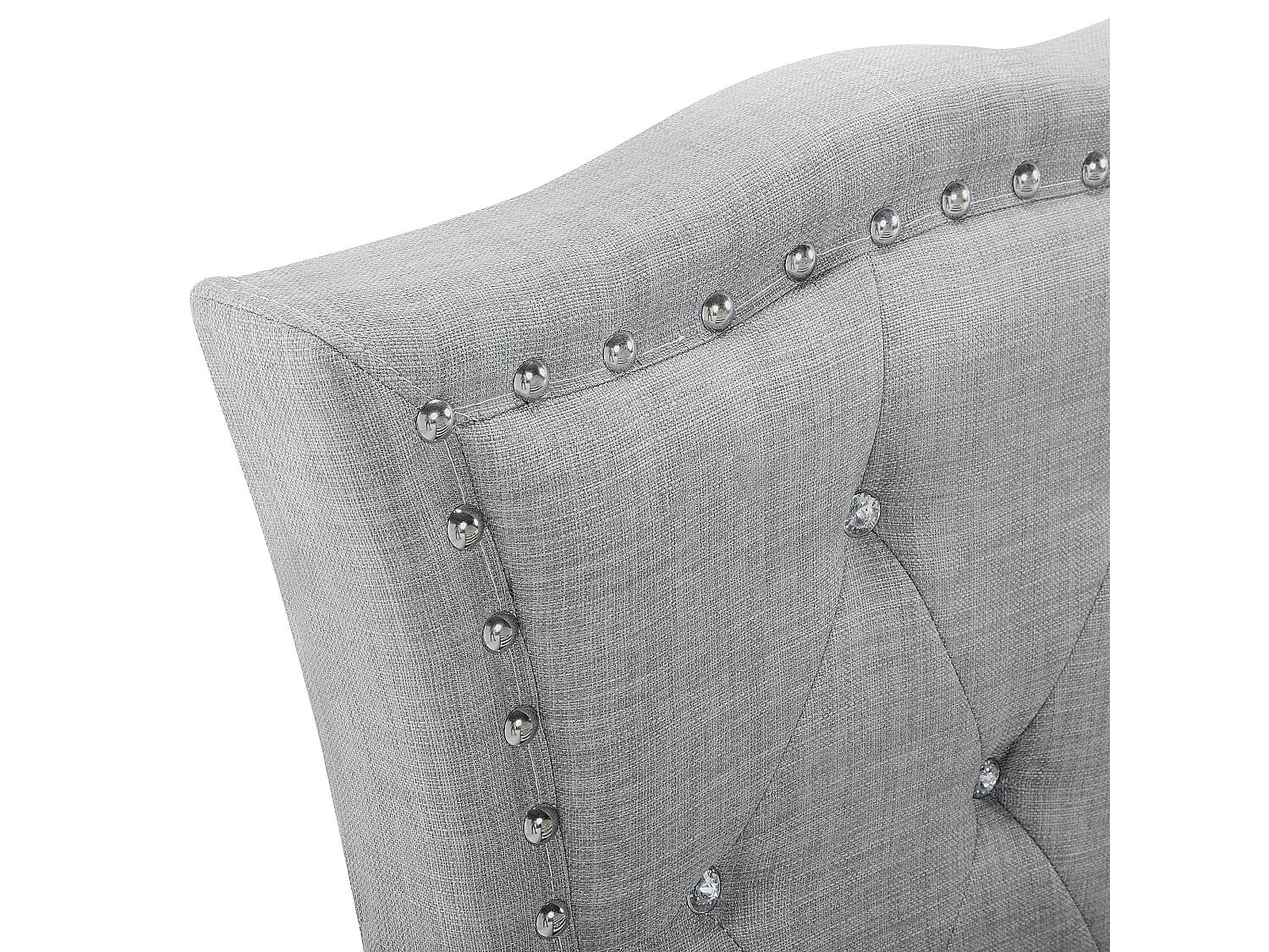 Lit avec sommier Tissu METZ 90 x 200 cm Gris clair