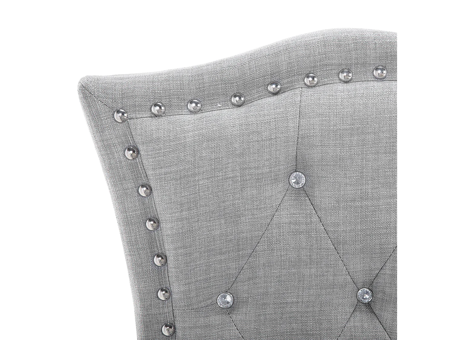 Lit avec sommier Tissu METZ 90 x 200 cm Gris clair