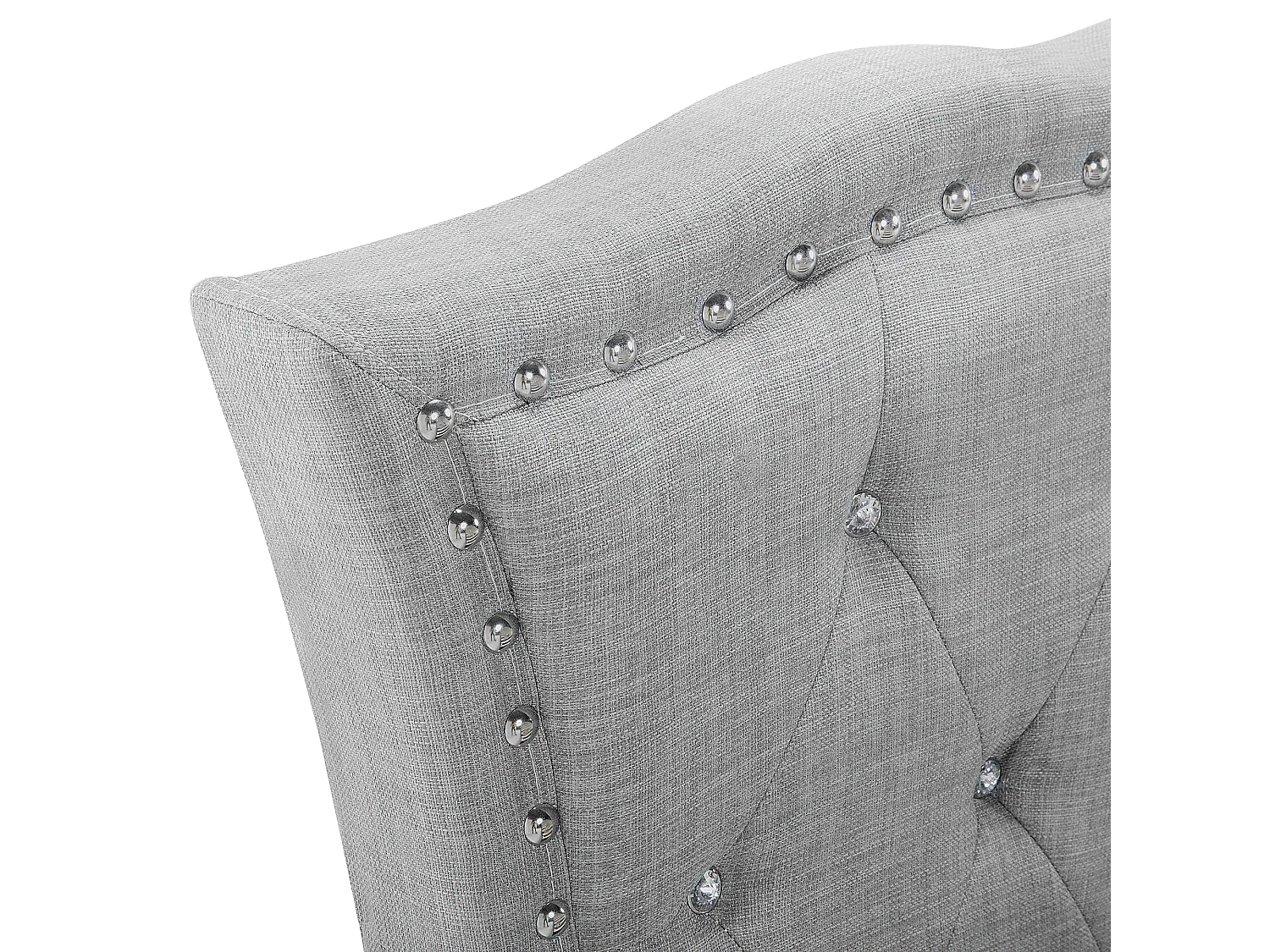 Lit avec sommier Tissu METZ 90 x 200 cm Gris clair