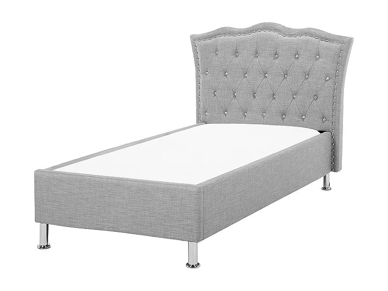 Bed stof grijs 90 x 200 cm METZ