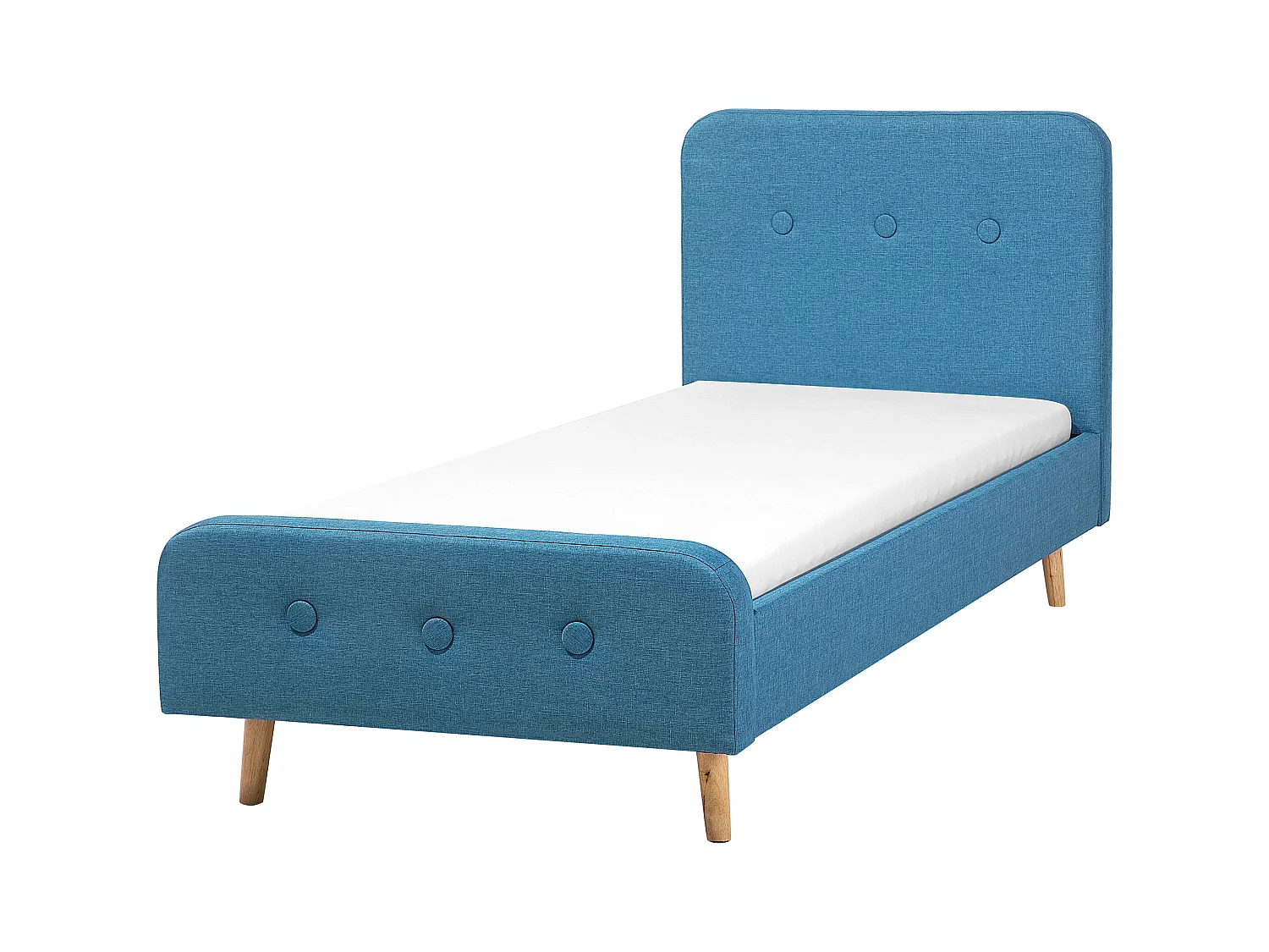 Lit simple en tissu bleu foncé 90x200 cm RENNES