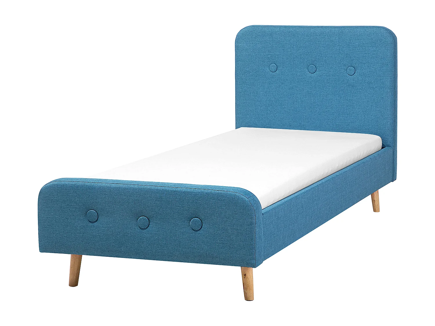 Lit simple en tissu bleu foncé 90x200 cm RENNES