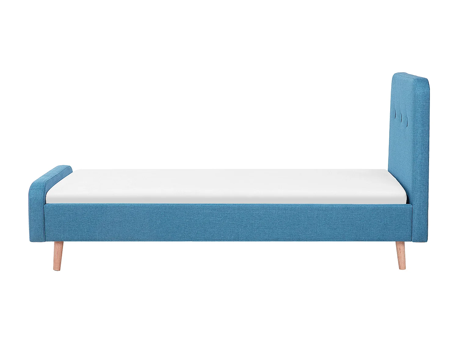 Lit simple en tissu bleu foncé 90x200 cm RENNES