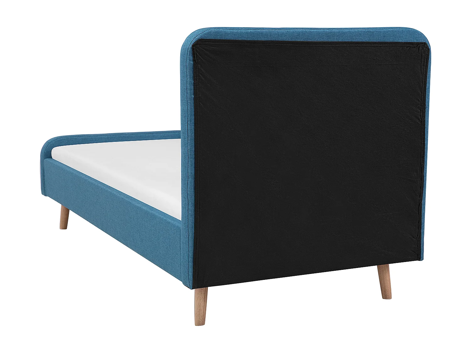 Lit simple en tissu bleu foncé 90x200 cm RENNES