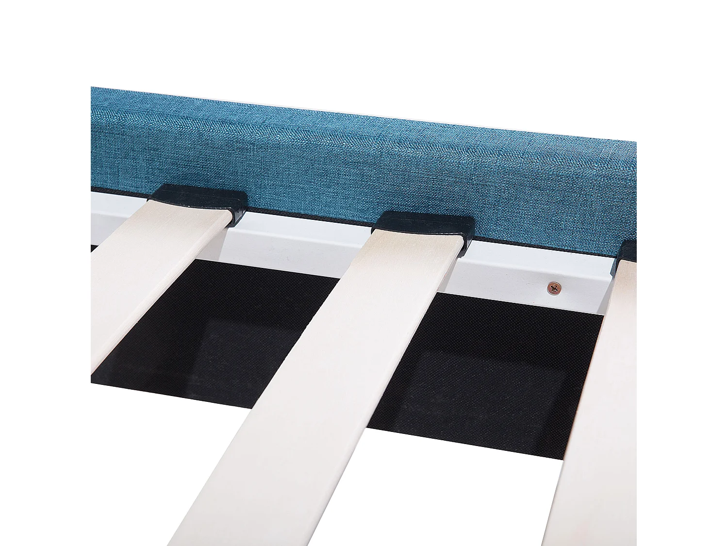 Lit simple en tissu bleu foncé 90x200 cm RENNES