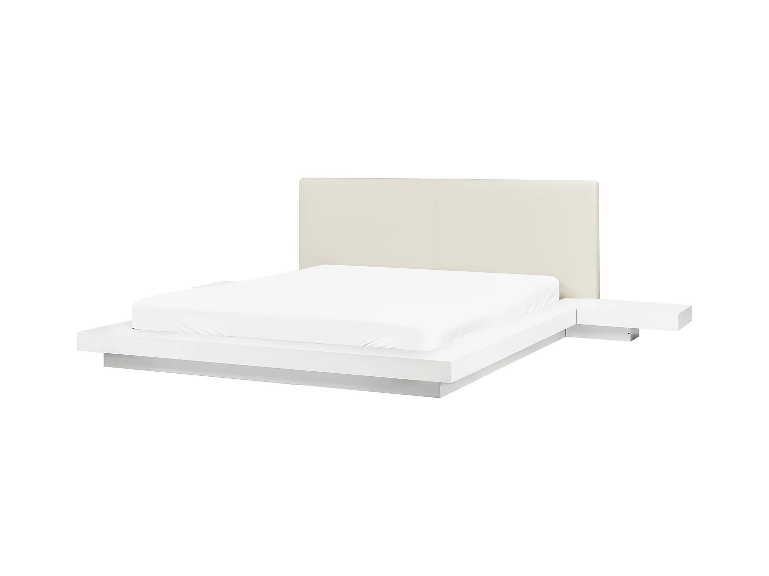 Letto ad acqua Pelle sintetica ZEN 160 x 200 cm Bianco