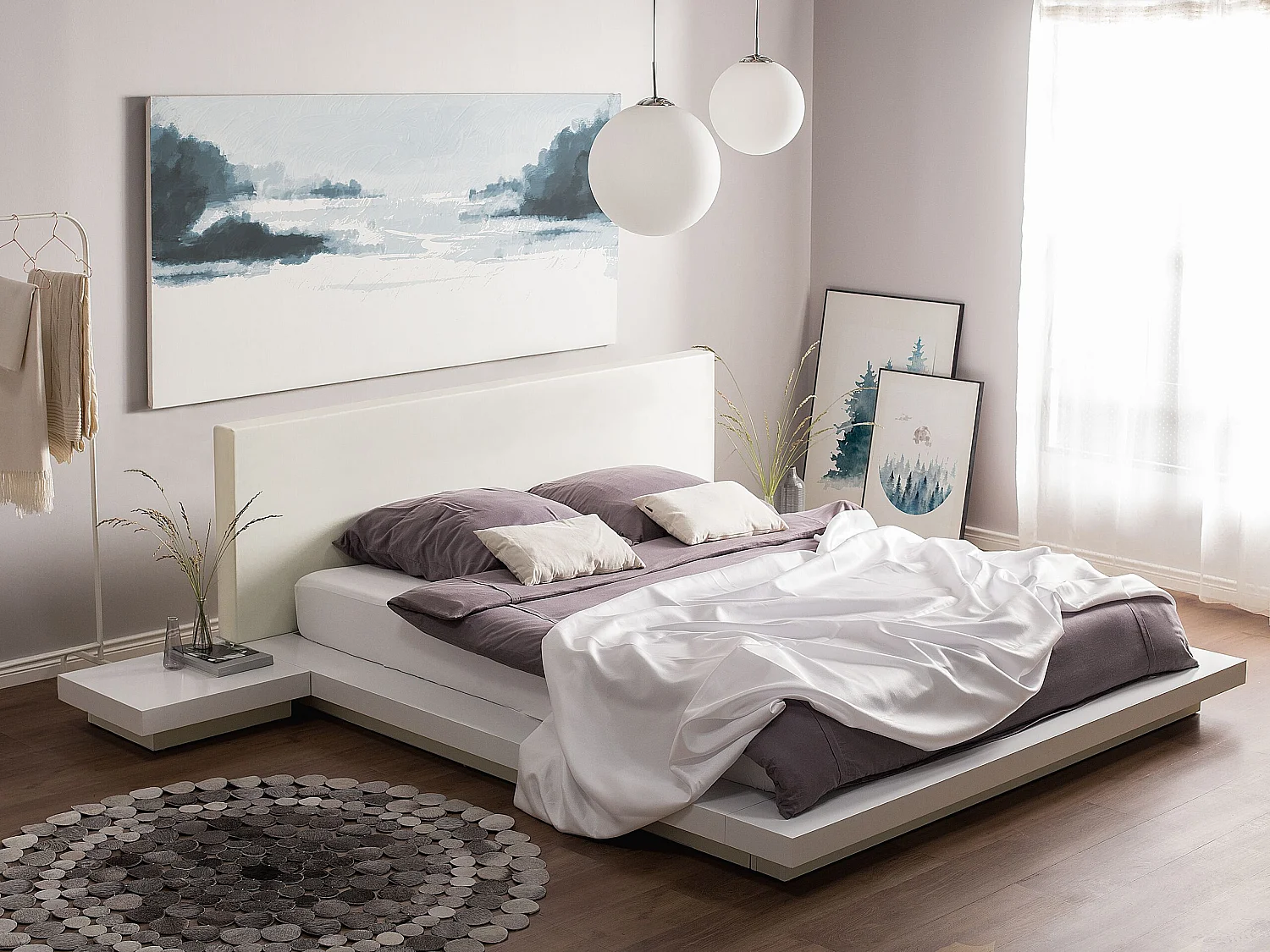 Waterbed Faux Leather ZEN 160 x 200 cm (EU King Size) White