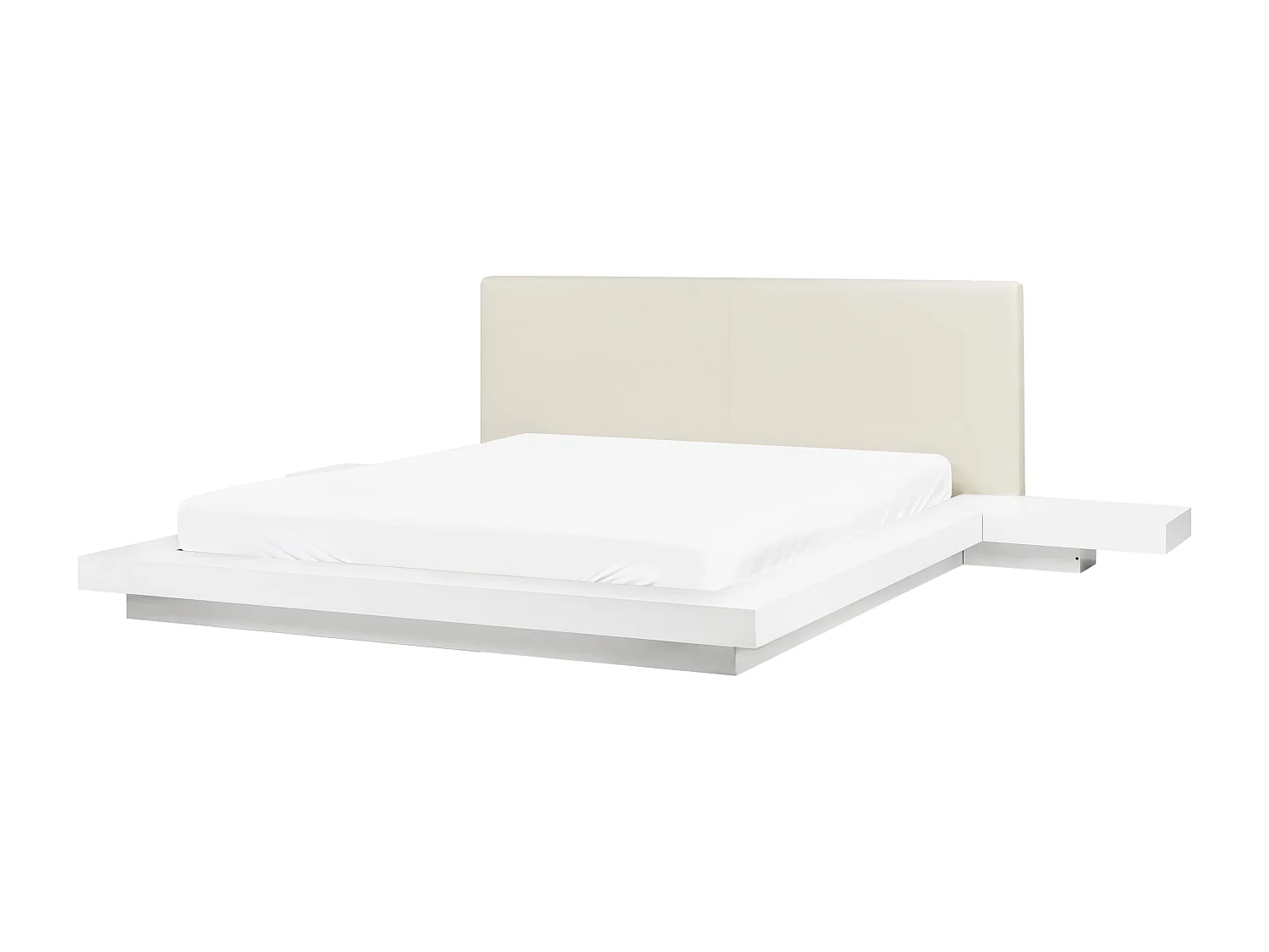 Letto ad acqua Pelle sintetica ZEN 160 x 200 cm Bianco