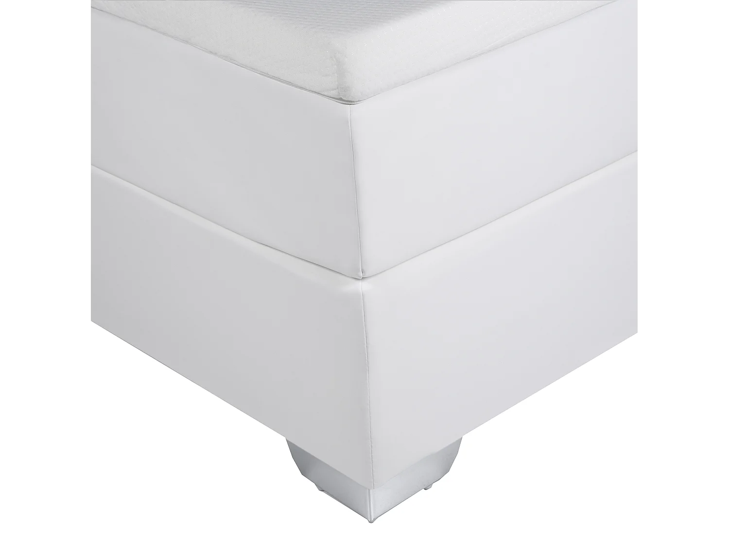 Letto Continentale Pelle sintetica PRESIDENT 160 x 200 cm Nero/Bianco