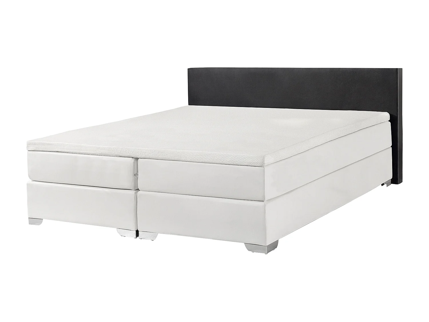 Boxspring Kunstleer PRESIDENT 160 x 200 cm Zwart/wit