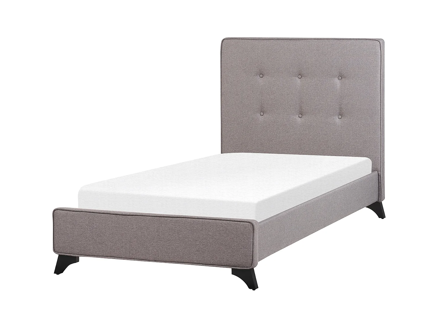Bed stof grijs 90 x 200 cm AMBASSADOR