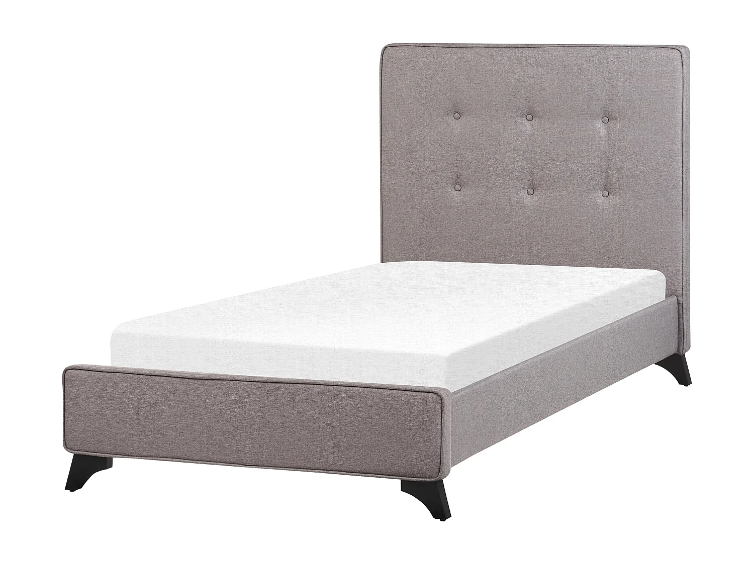 Bed stof grijs 90 x 200 cm AMBASSADOR