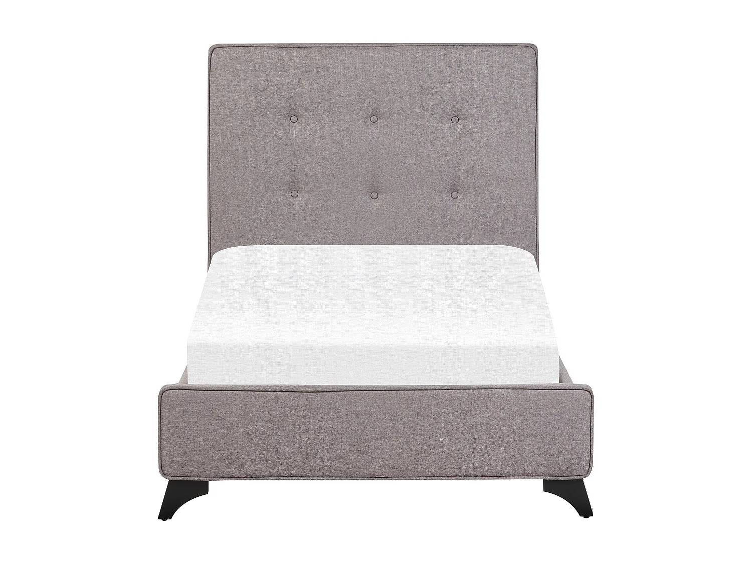 Bed stof grijs 90 x 200 cm AMBASSADOR
