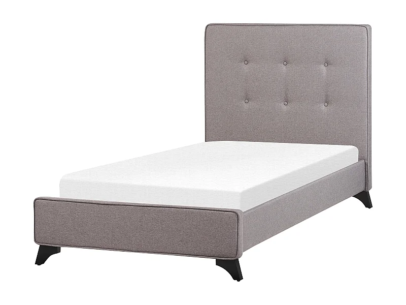 Bed stof grijs 90 x 200 cm AMBASSADOR