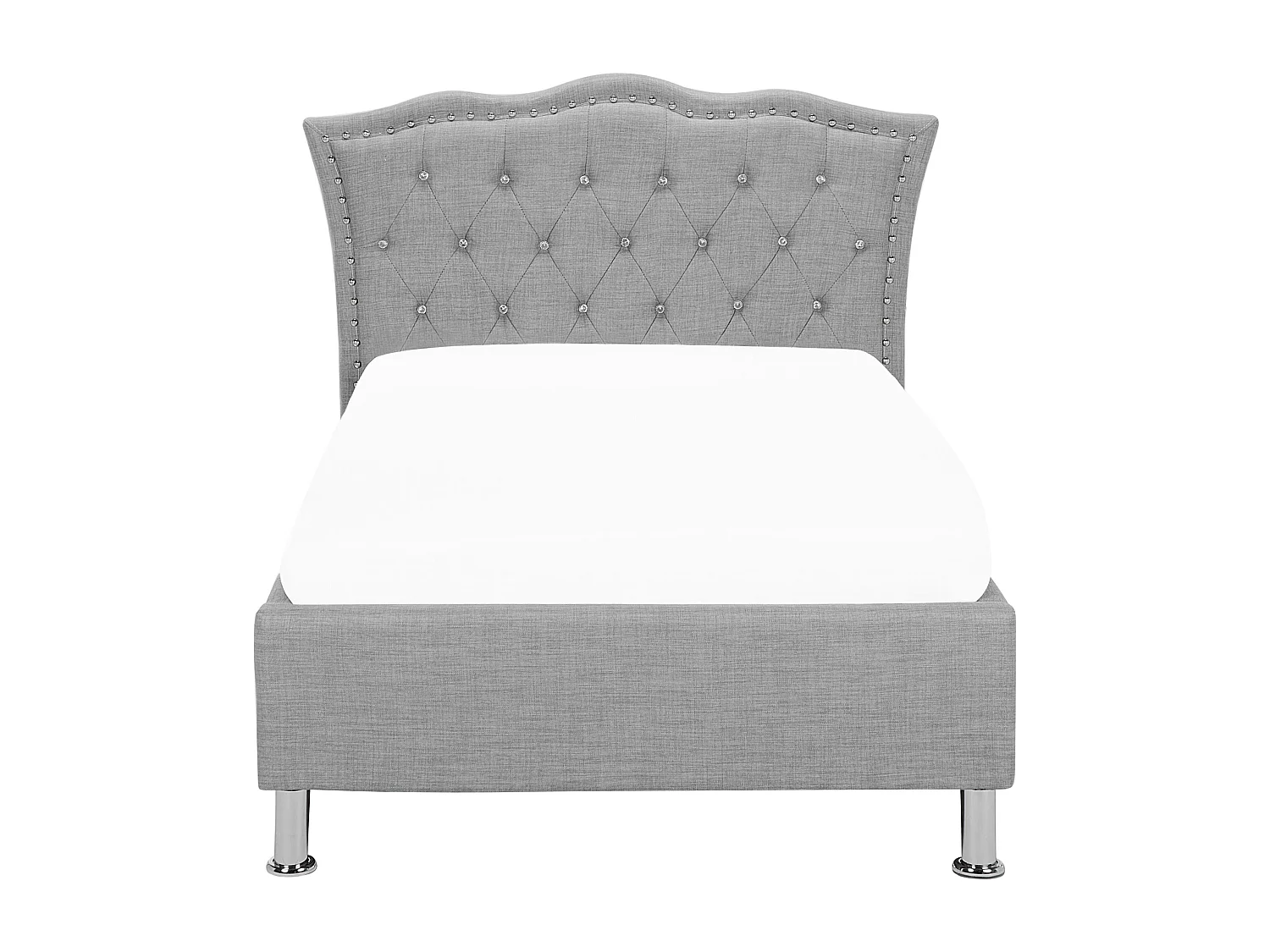 Lit ottoman Tissu METZ 90 x 200 cm Gris clair