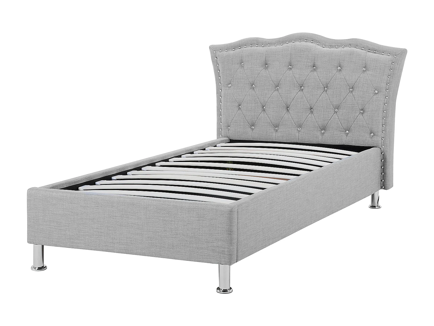 Bed met opbergruimte stof grijs 90 x 200 cm METZ