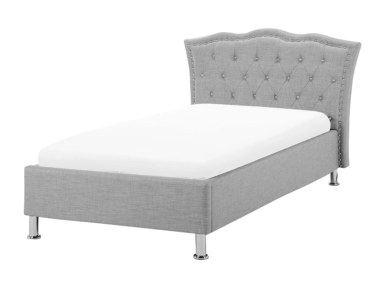 Bed met opbergruimte stof grijs 90 x 200 cm METZ