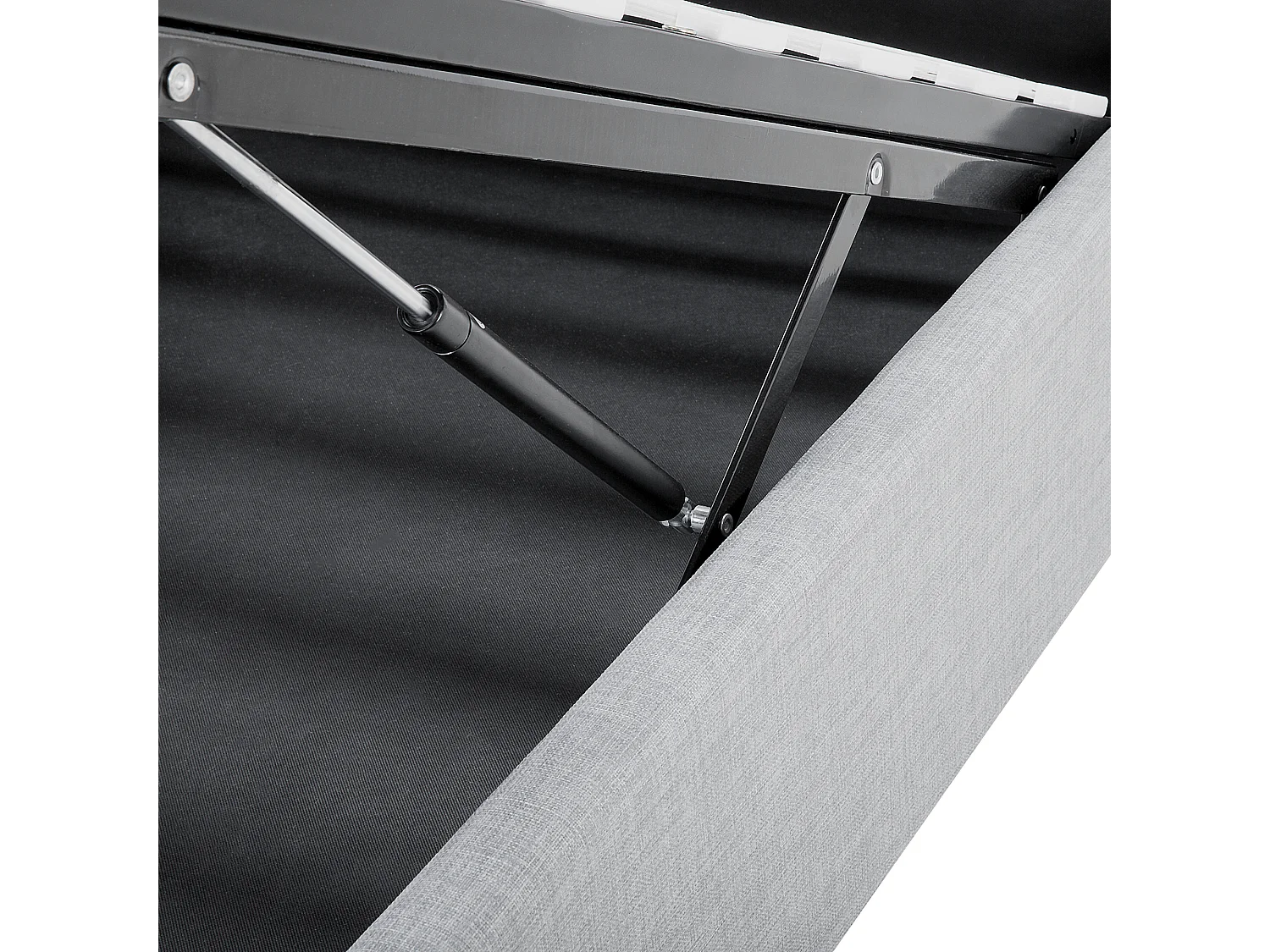 Bed met opbergruimte stof grijs 90 x 200 cm METZ