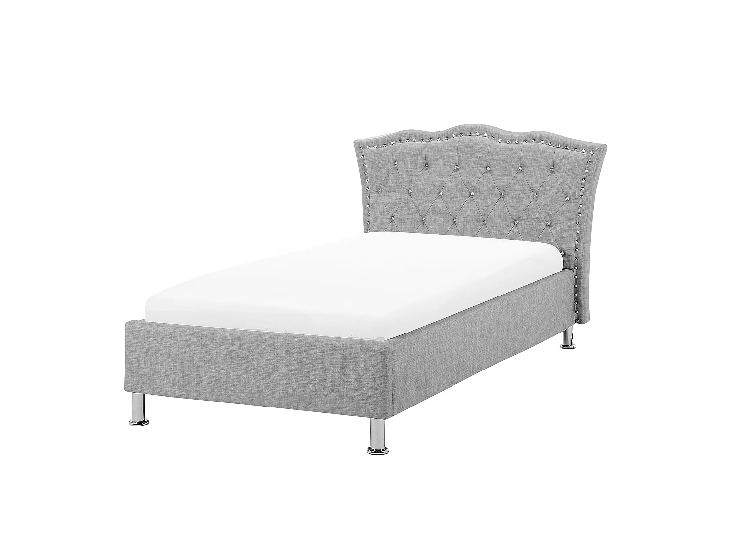 Lit avec coffre en tissu gris avec coffre 90 x 200 cm METZ