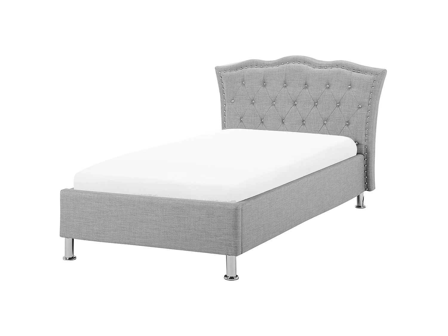 Lit avec coffre en tissu gris avec coffre 90 x 200 cm METZ