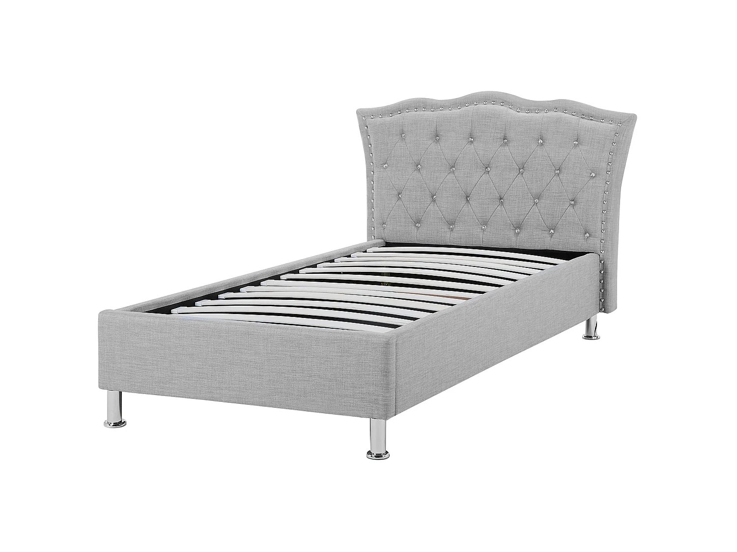 Lit avec coffre en tissu gris avec coffre 90 x 200 cm METZ