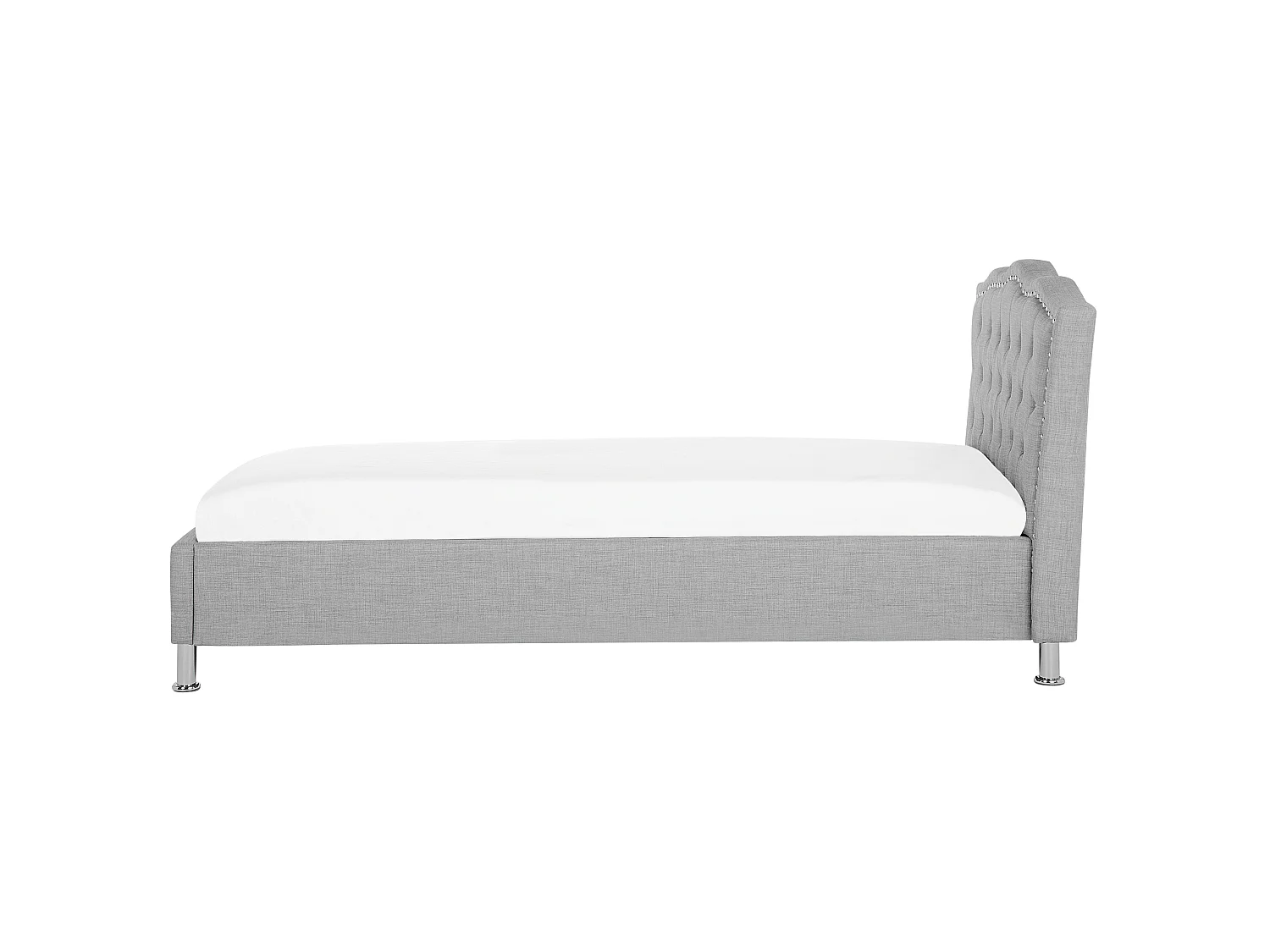 Lit avec coffre en tissu gris avec coffre 90 x 200 cm METZ