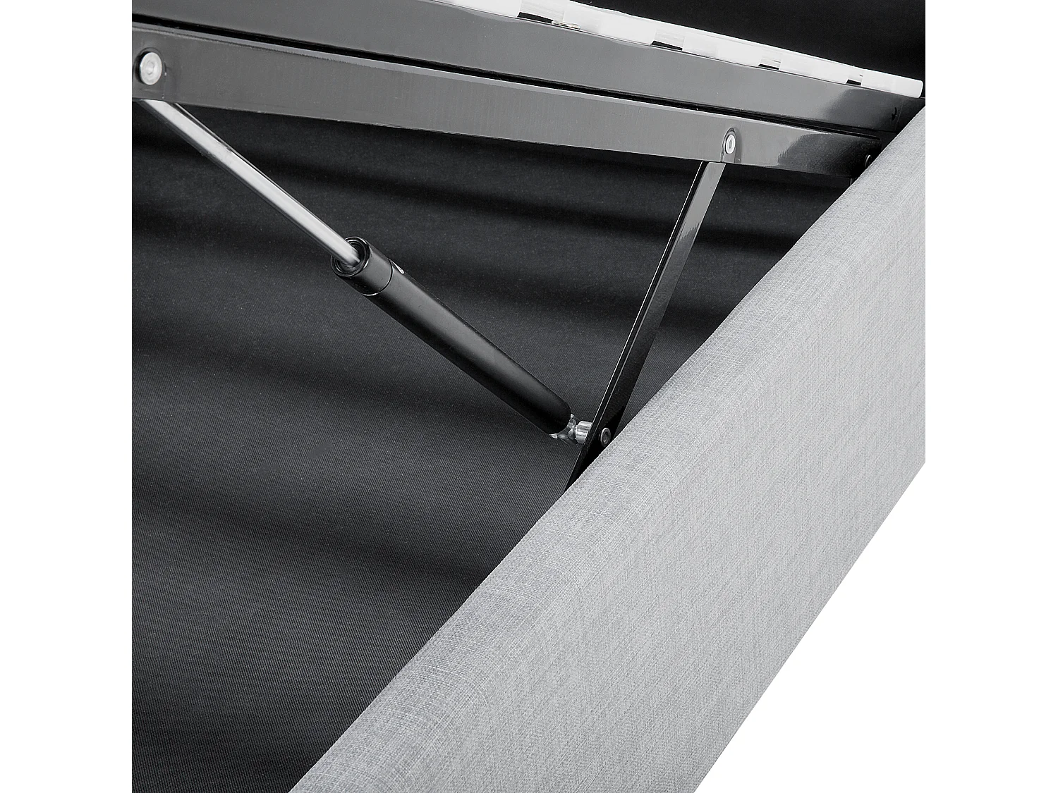 Lit avec coffre en tissu gris avec coffre 90 x 200 cm METZ