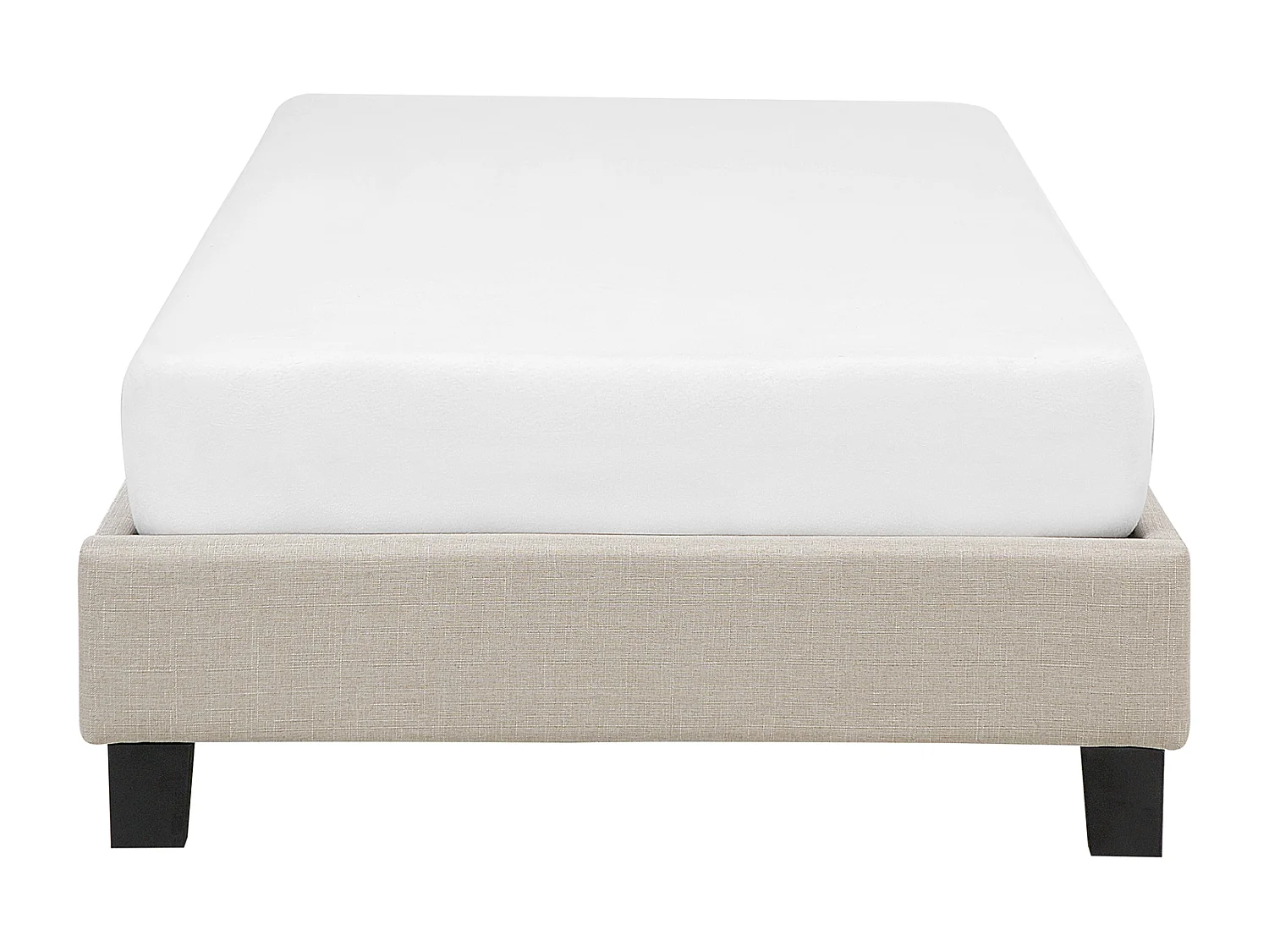 Lit sans tête de lit Tissu ROANNE 90 x 200 cm Beige