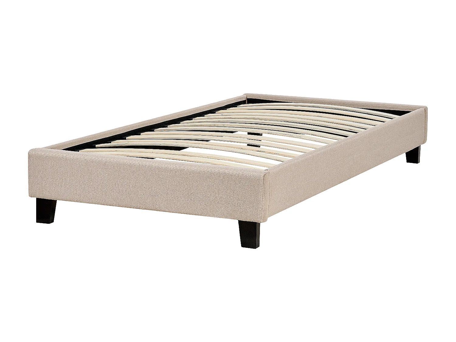 Lit sans tête de lit Tissu ROANNE 90 x 200 cm Beige