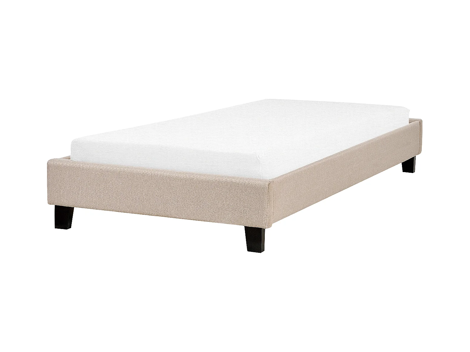 Lit sans tête de lit Tissu ROANNE 90 x 200 cm Beige