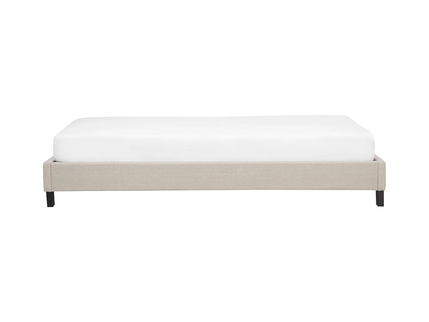 Lit sans tête de lit Tissu ROANNE 90 x 200 cm Beige