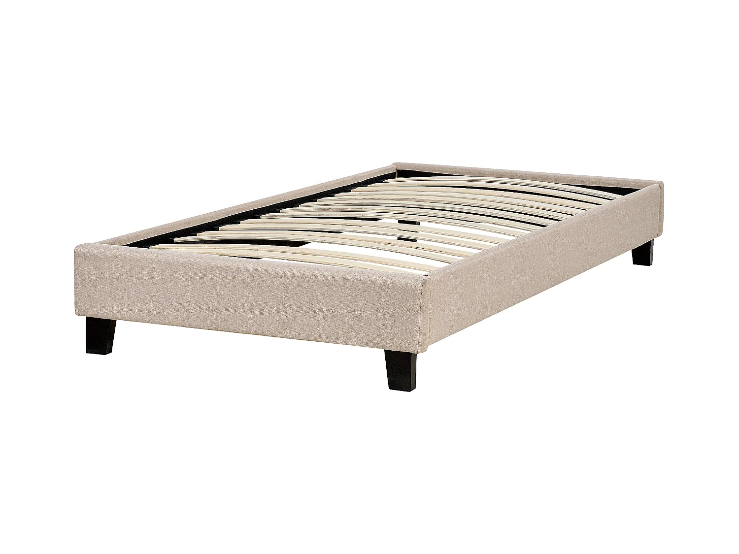 Lit sans tête de lit Tissu ROANNE 90 x 200 cm Beige