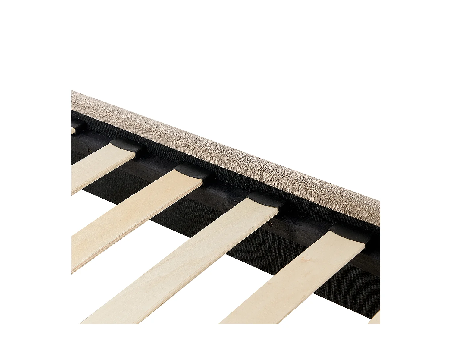 Lit sans tête de lit Tissu ROANNE 90 x 200 cm Beige