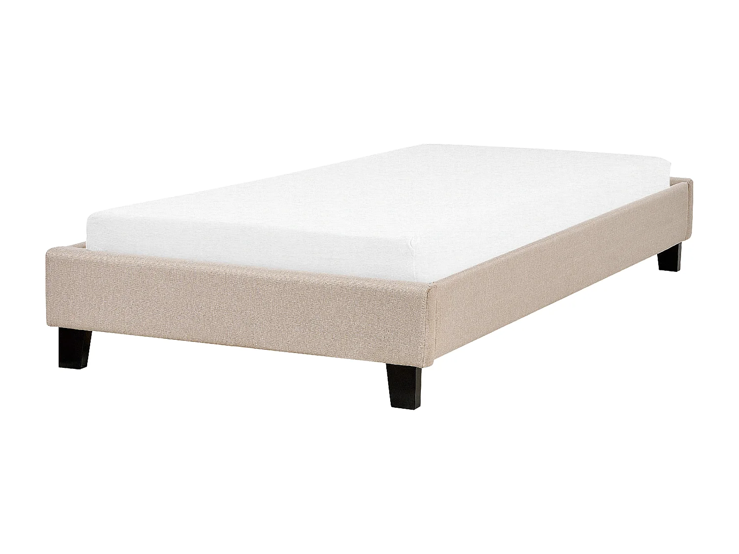 Bed zonder hoofdbord Stof ROANNE 90 x 200 cm Beige