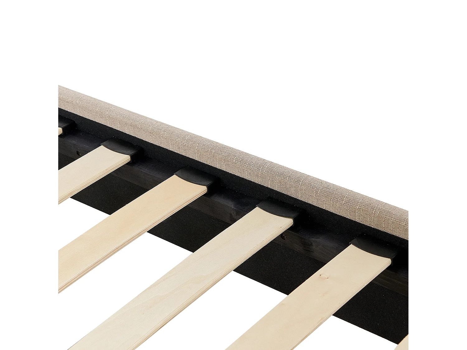 Lit sans tête de lit Tissu ROANNE 90 x 200 cm Beige