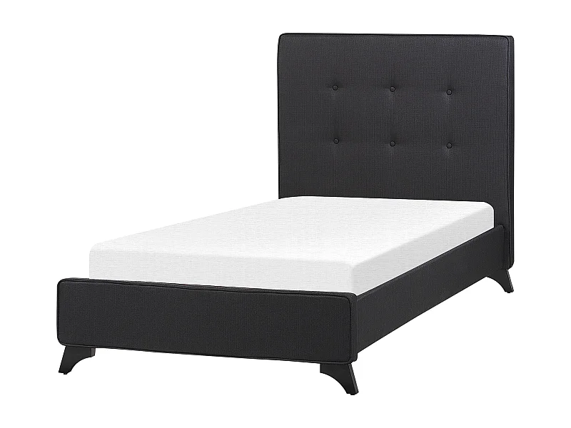 Lit avec sommier Tissu AMBASSADOR 90 x 200 cm Noir