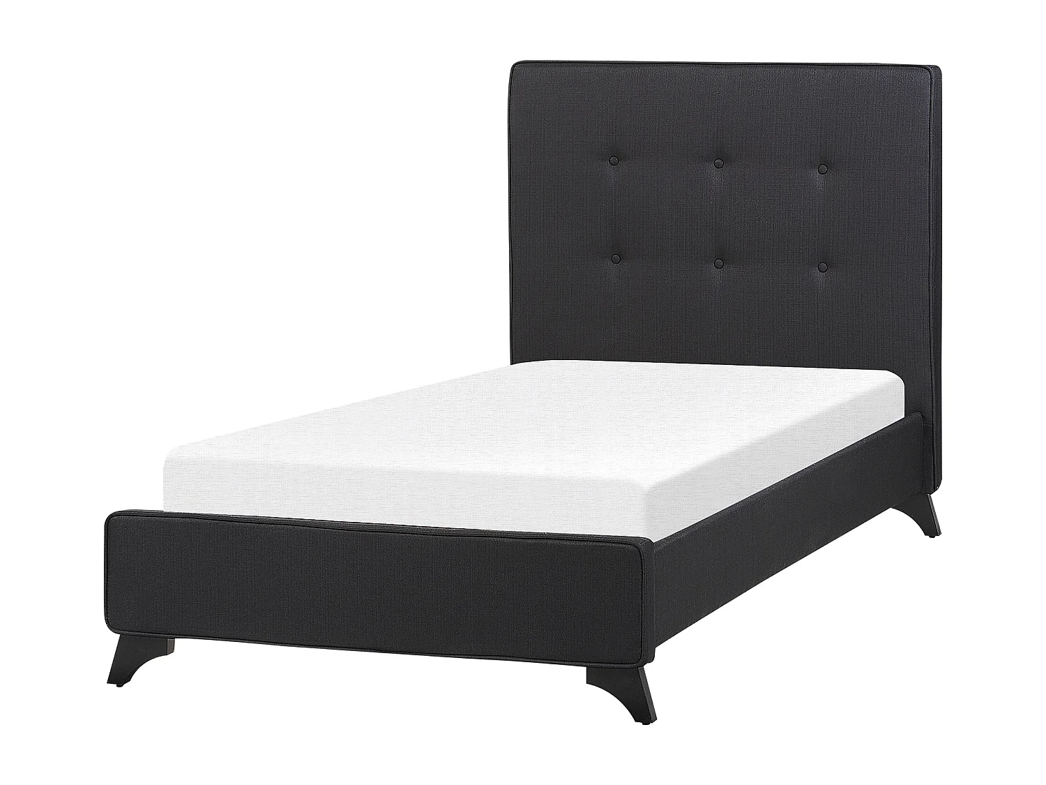 Bed stof zwart 90 x 200 cm AMBASSADOR